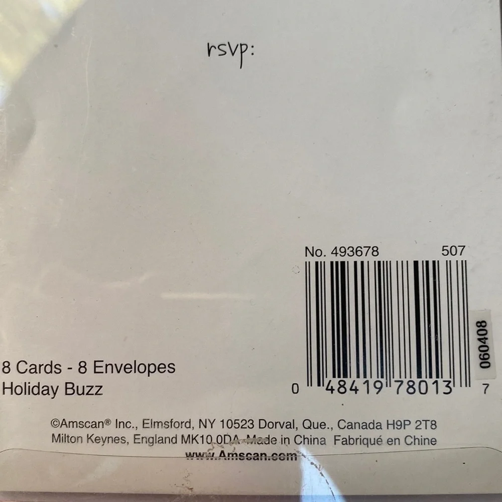 Y2K NIB “Holiday Buzz” Ornament Invitations Set of 2 (16 total)